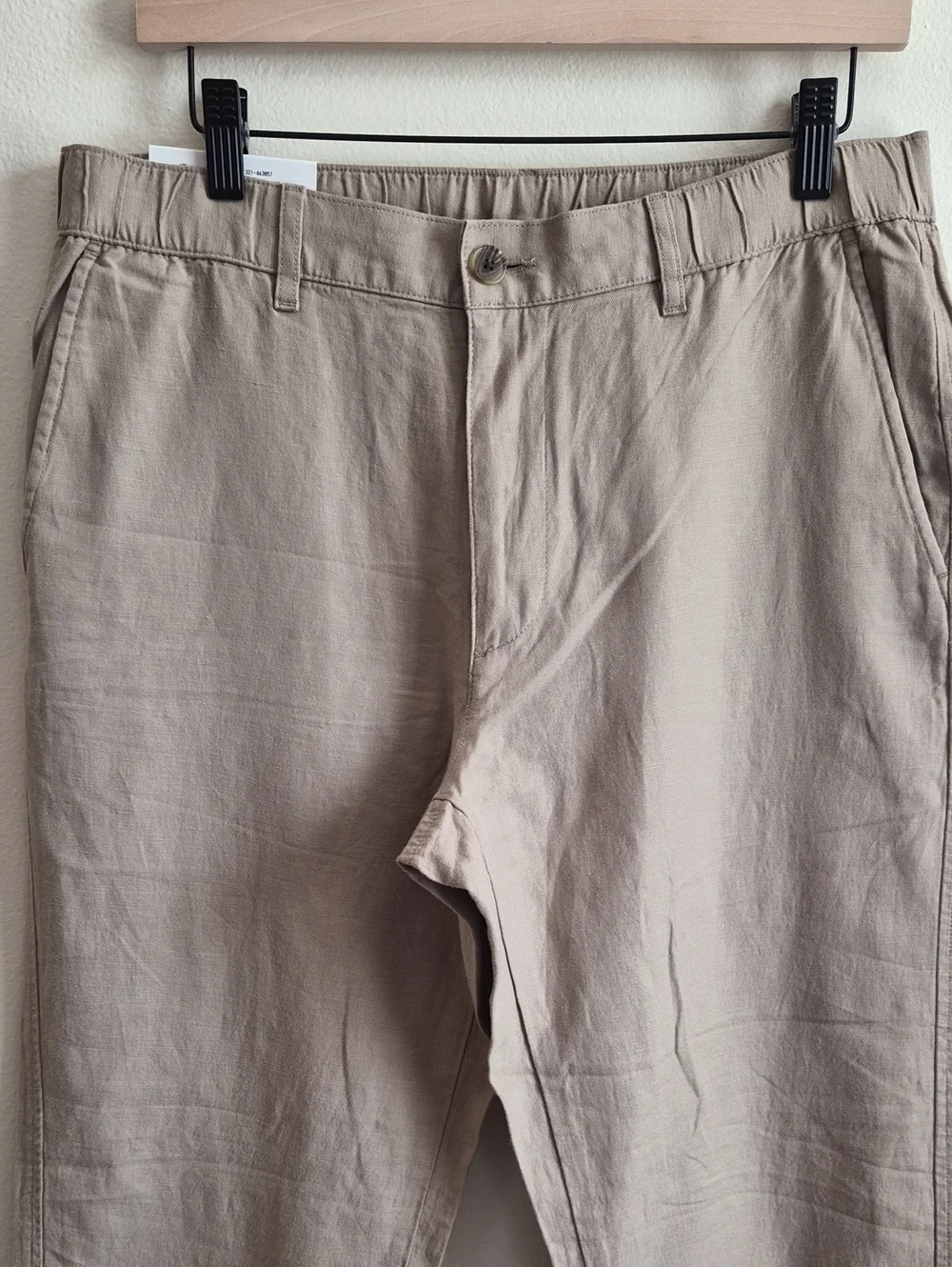Uniqlo Men's Beige Linen Blend Relaxed Pant